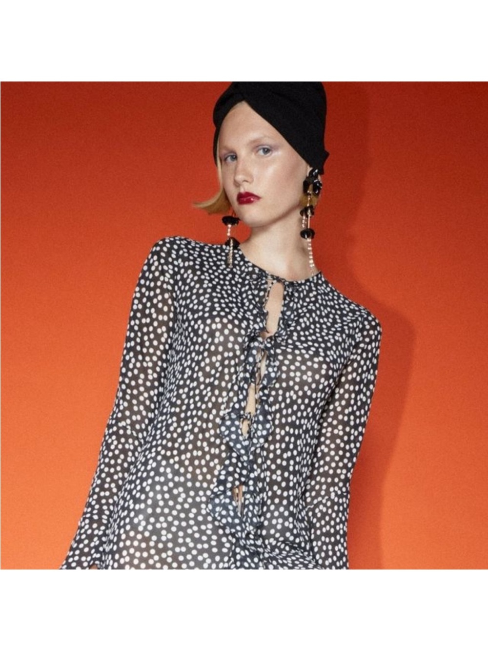 Zara Polka Dot Sheer Kimono Cover-Up | Ruffle Duster